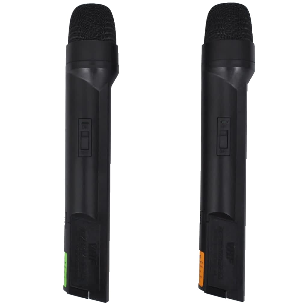 vidaXL Mottagare med 2 trådlösa mikrofoner VHF