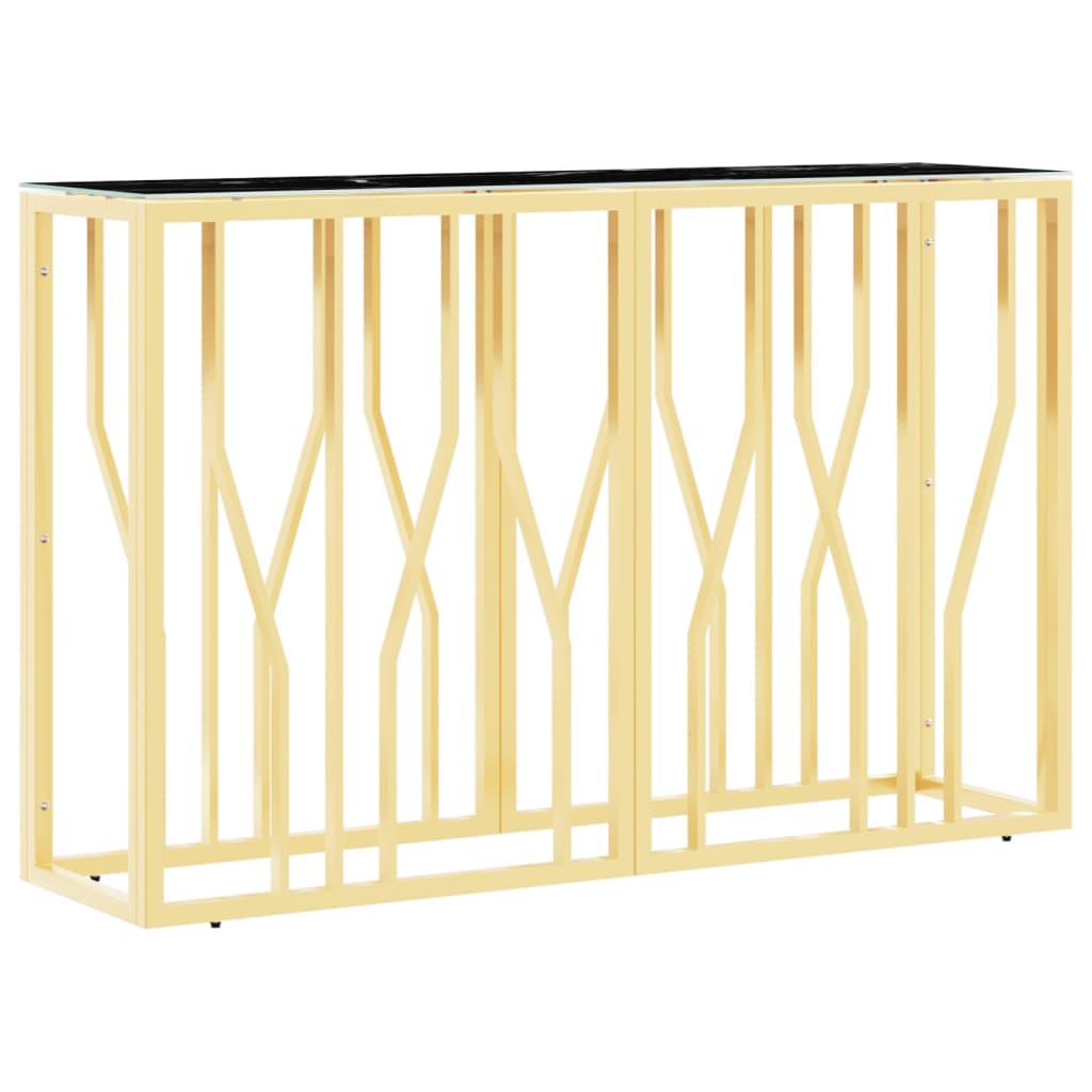 vidaXL Avlastningsbord guld 110x30x70 cm rostfritt stål och glas