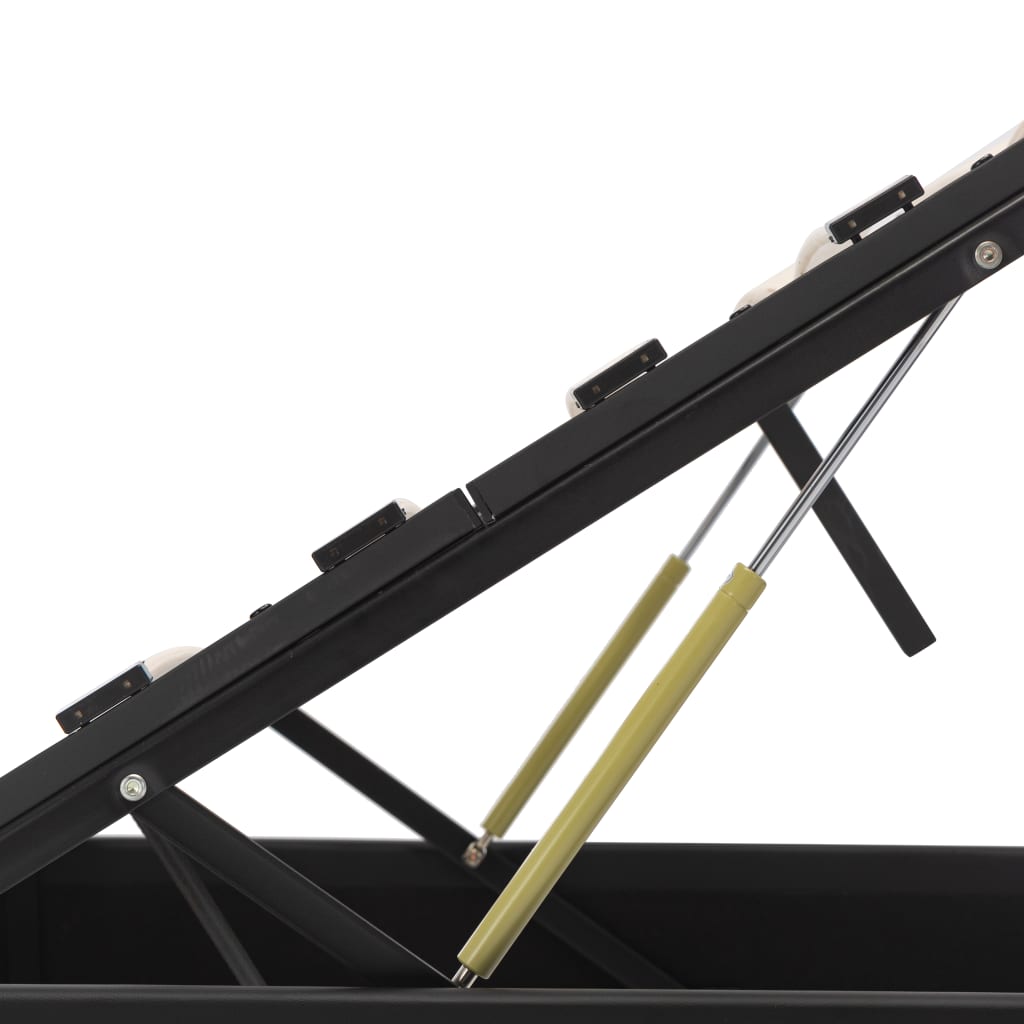 vidaXL Sängram hydraulisk förvaring svart konstläder 140x200 cm