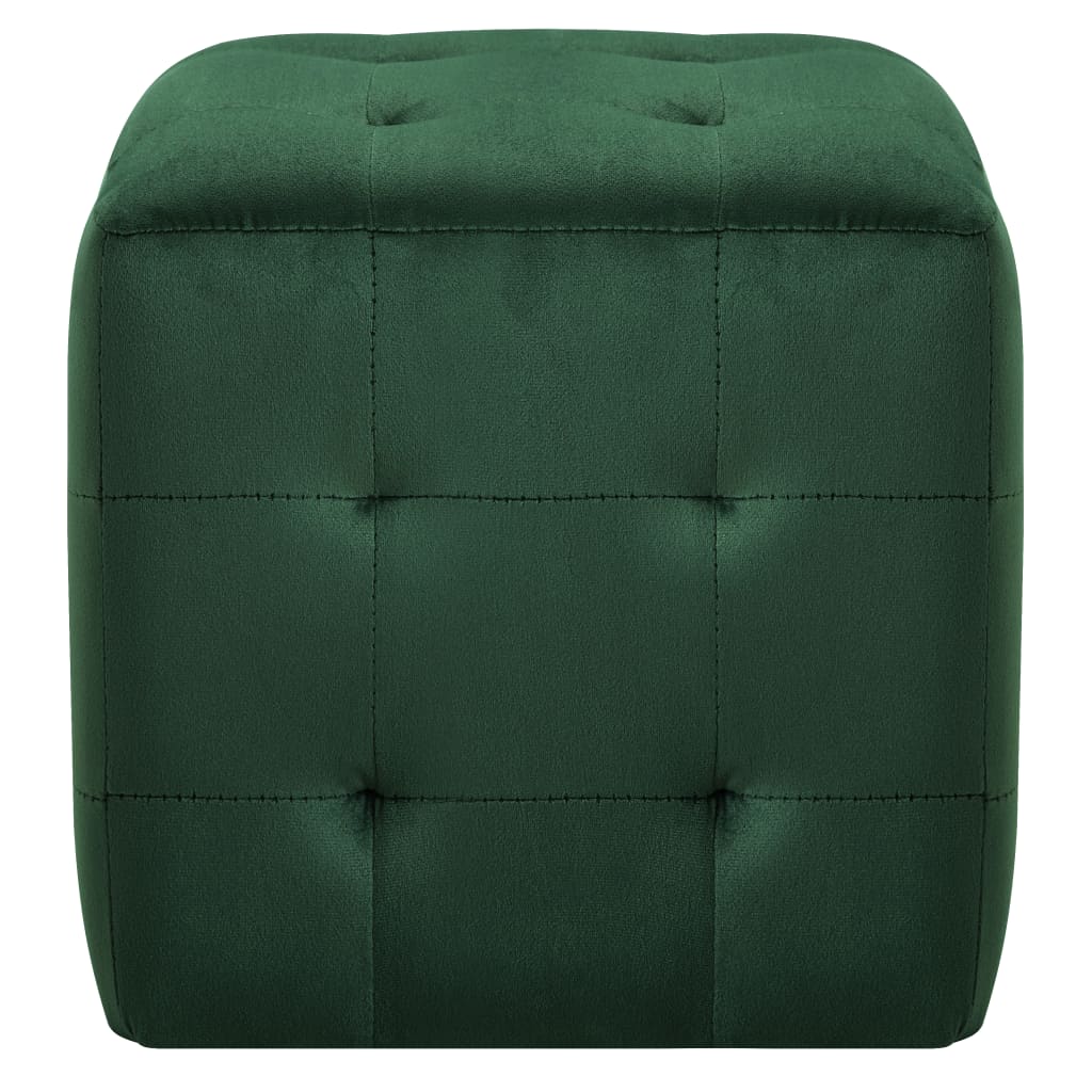 vidaXL Sängbord 2 st grön 30x30x30 cm sammetstyg