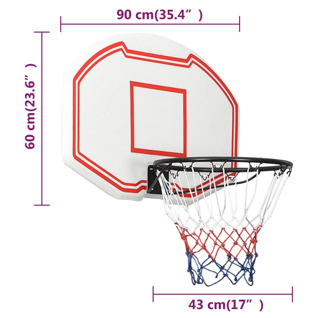 vidaXL Basketplatta vit 90x60x2 cm polyeten