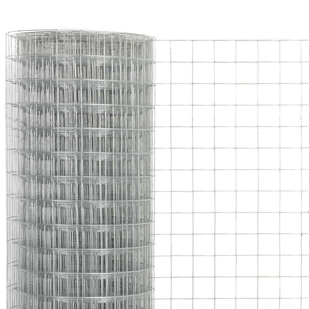 vidaXL Hönsnät galvaniserat stål 10x1,5 m silver