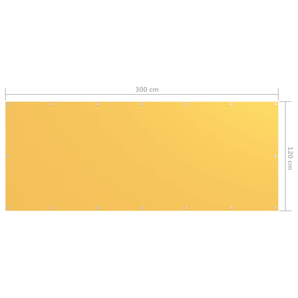 vidaXL Balkongskärm gul 120x300 cm oxfordtyg