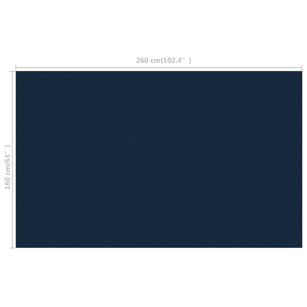 vidaXL Värmeduk för pool PE 260x160 cm svart och blå