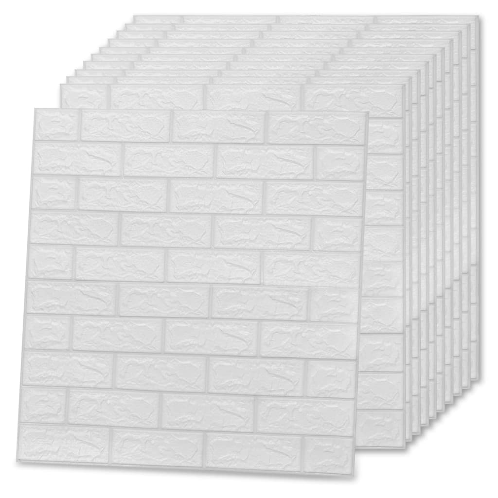vidaXL 3D-tapet tegel självhäftande 20 delar vit