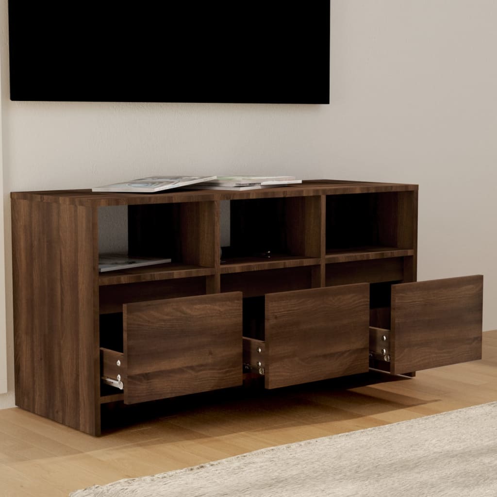 vidaXL TV-bänk brun ek 102x37,5x52,5 cm konstruerat trä