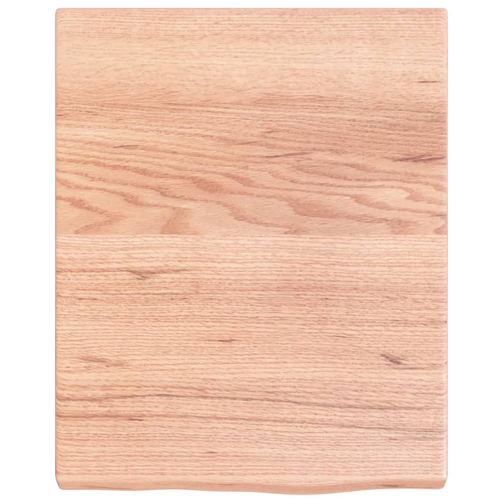 vidaXL Bänkskiva badrum ljusbrun 40x50x(2-4) cm behandlat massivt trä