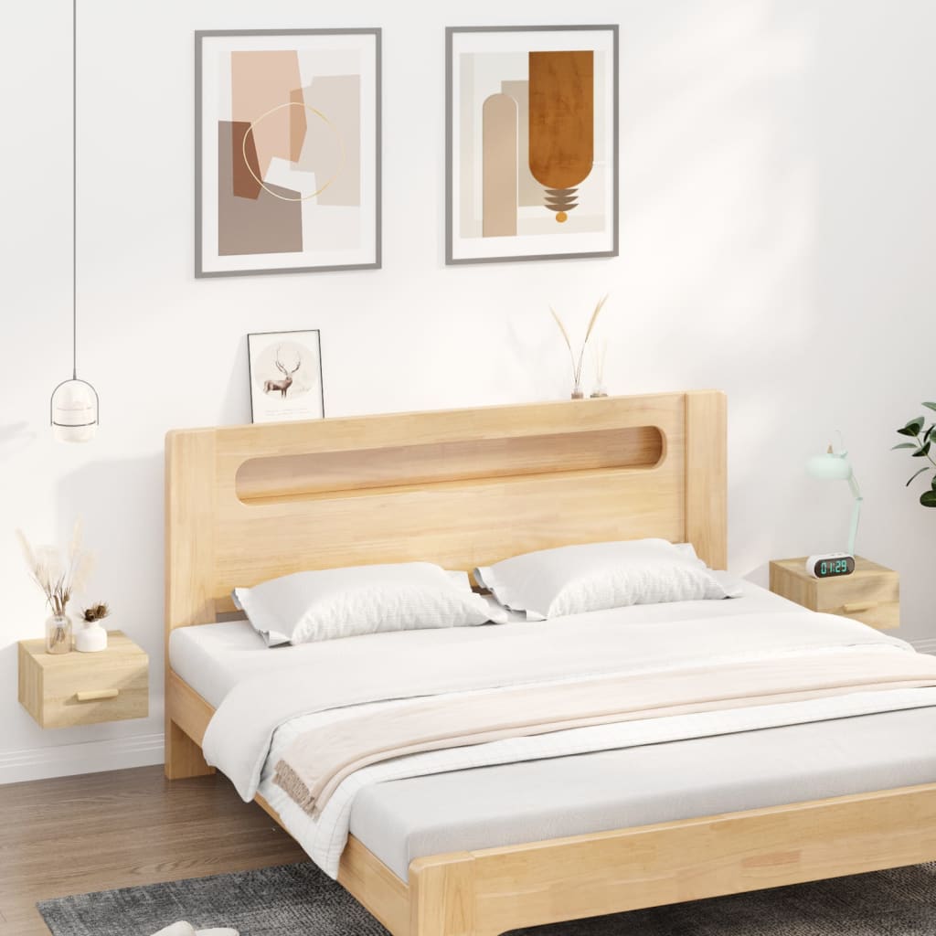 vidaXL Väggmonterade sängbord 2 st sonoma-ek 35x35x20 cm