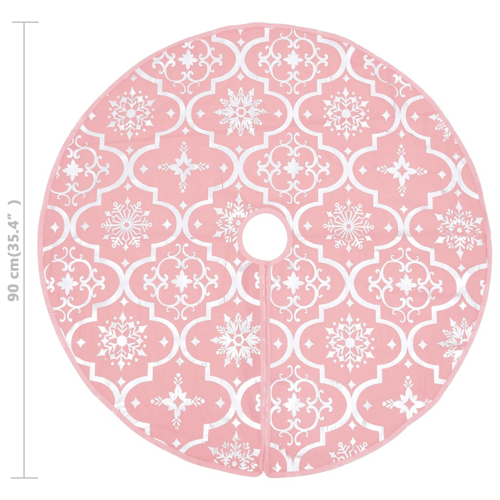 vidaXL Julgranskrage lyxig med rosa strumpa 90 cm tyg