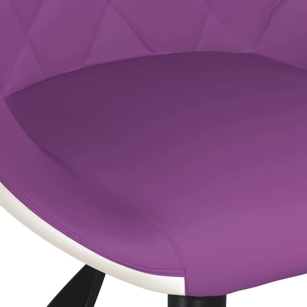 vidaXL Snurrbar matstol lila och vit konstläder
