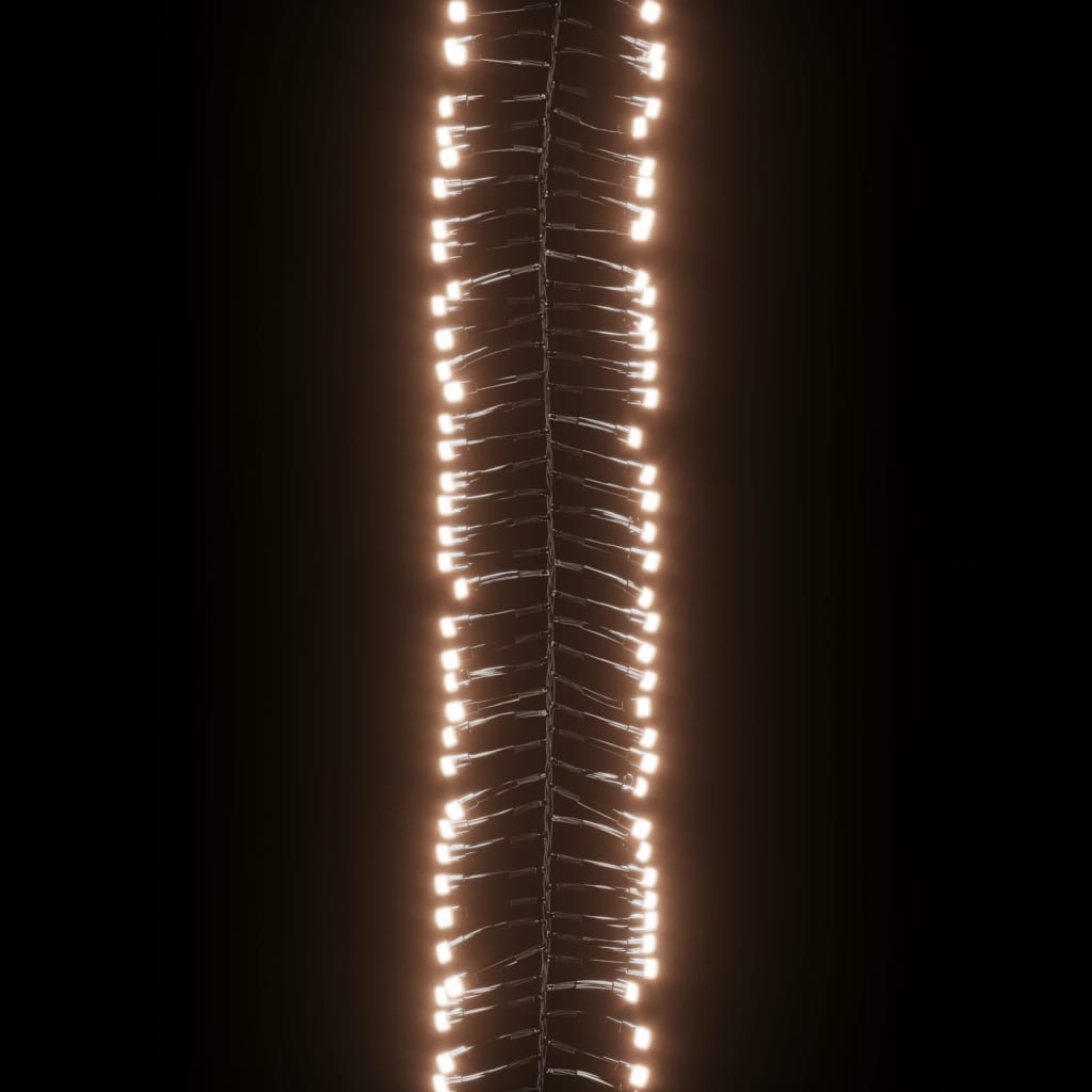 vidaXL Ljusslinga med 3000 LED cluster varmvit 23 m PVC