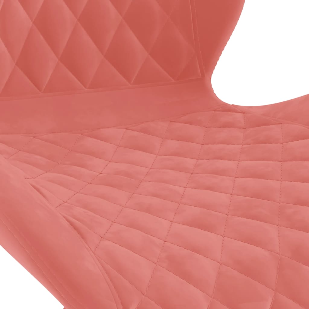 vidaXL Snurrbara matstolar 4 st rosa sammet