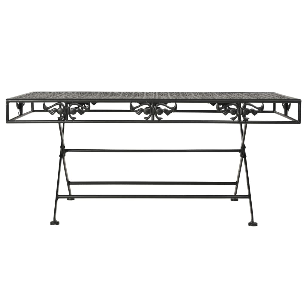 vidaXL Hopfällbart soffbord vintage stil metall 100x50x45 cm svart