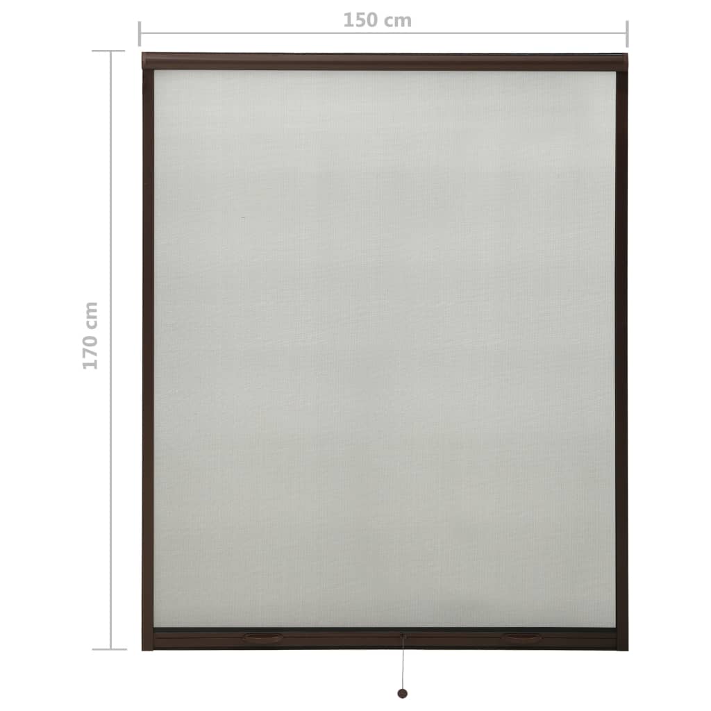 vidaXL Insektsnät för fönster brun 150x170 cm