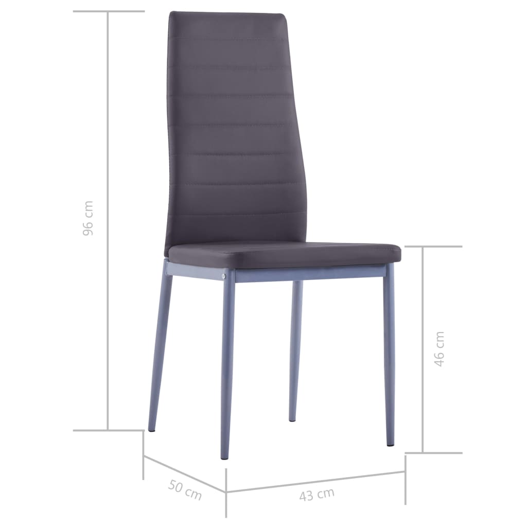 vidaXL Matbord och stolar 5 delar grå