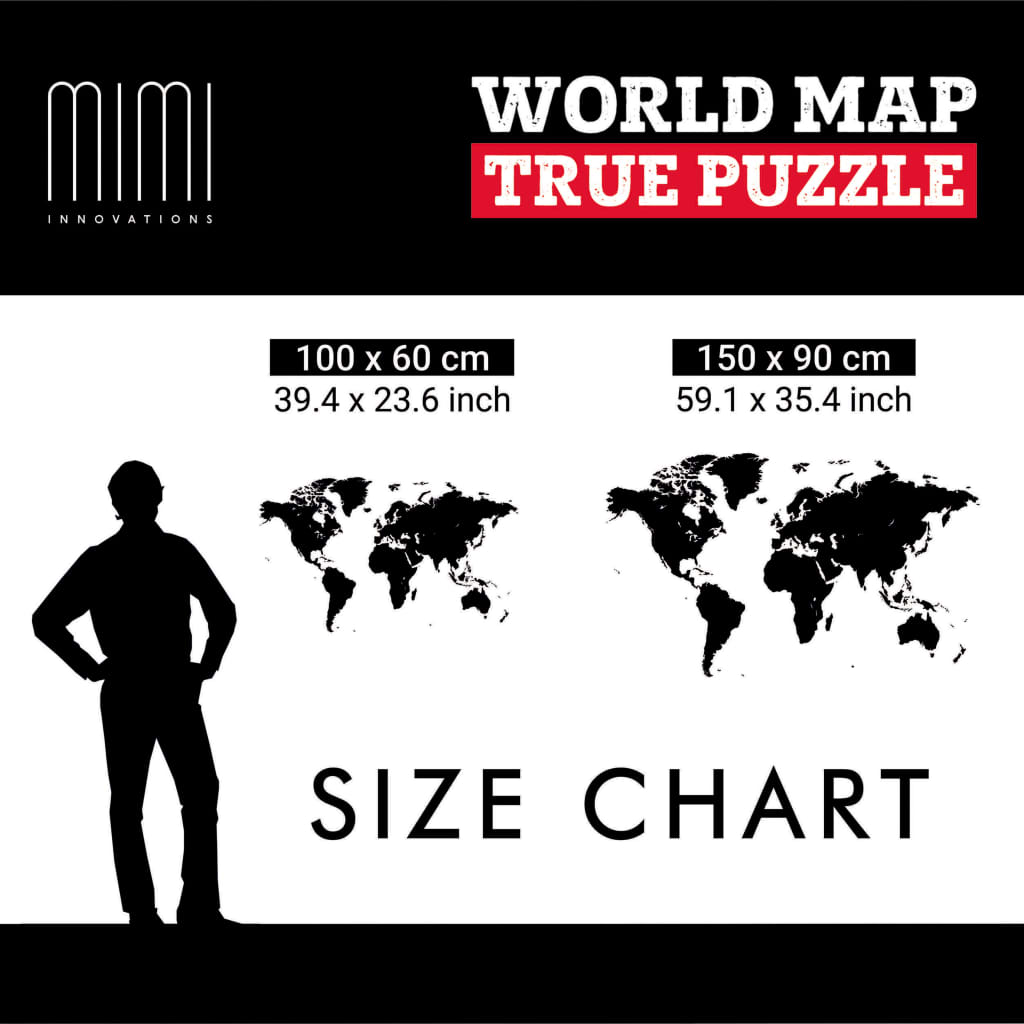 MiMi Innovations Väggdeko världskarta Luxury pussel brun 150x90cm