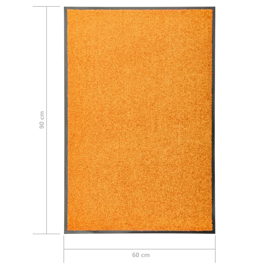 vidaXL Dörrmatta tvättbar orange 60x90 cm