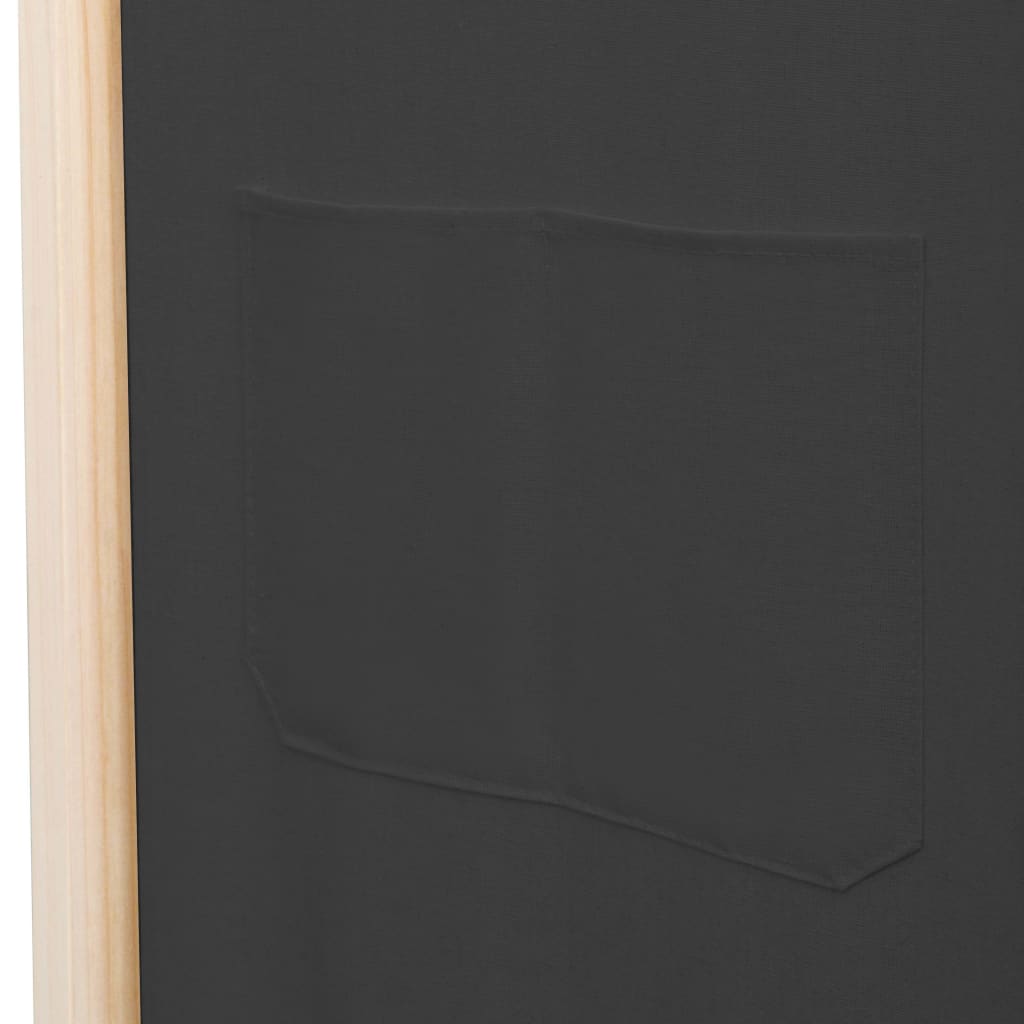 vidaXL Rumsavdelare 4 paneler 160x170x4 cm grå tyg