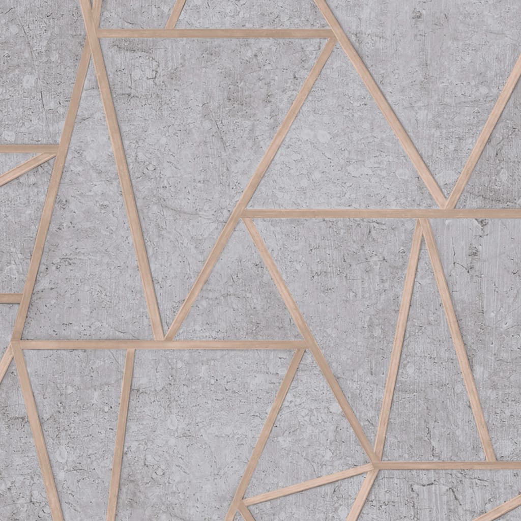 DUTCH WALLCOVERINGS Tapet trianglar grå och silver