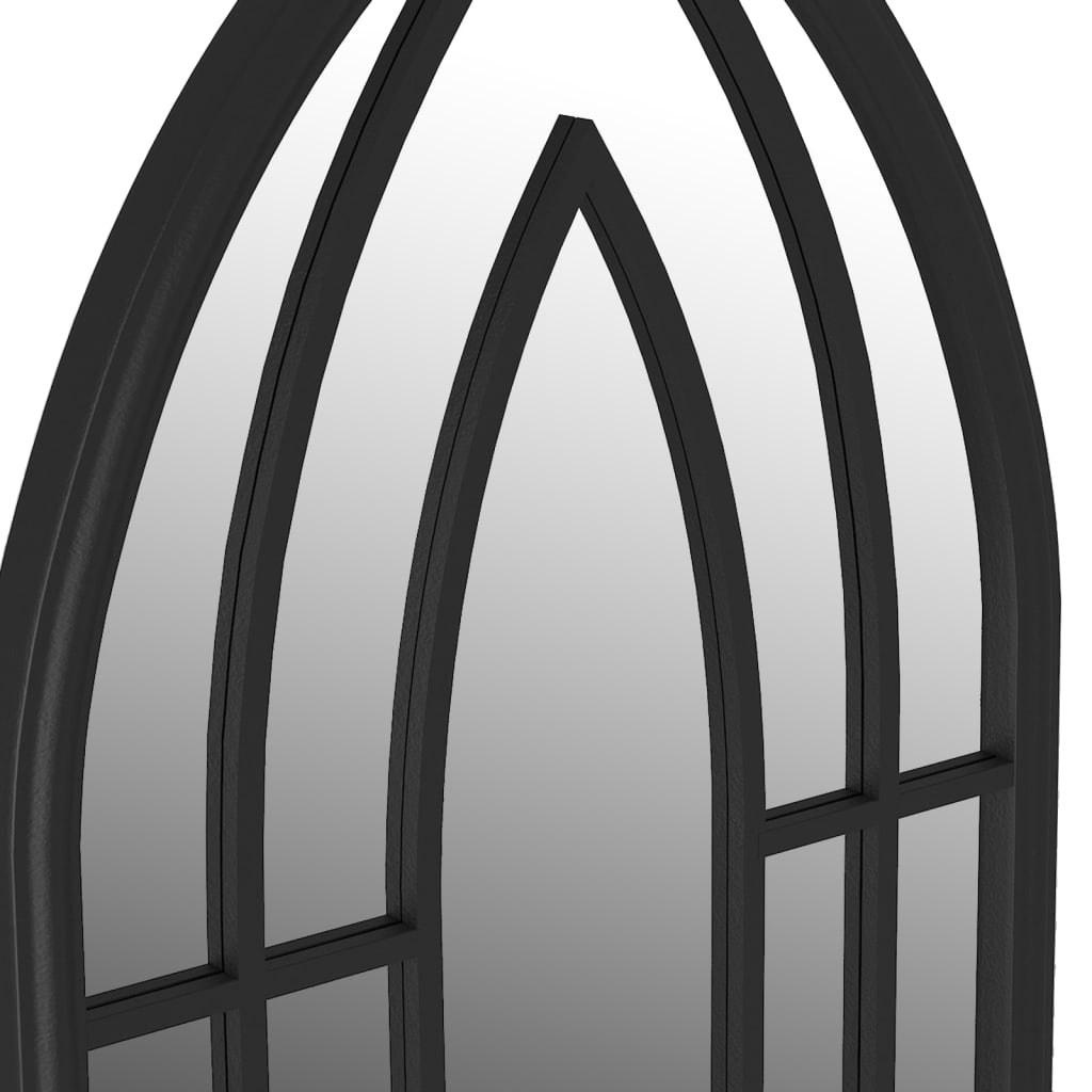 vidaXL Trädgårdsspegel svart 70x30 cm järn för utomhusbruk
