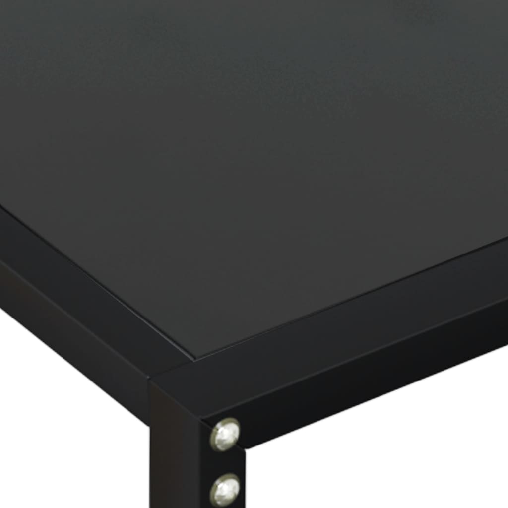 vidaXL Konsolbord svart 220x35x75,5 cm härdat glas
