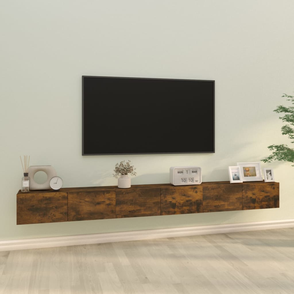 vidaXL TV-skåp 3 delar rökfärgad ek konstruerat trä