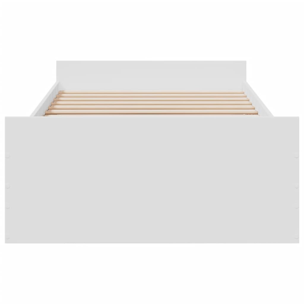 vidaXL Sängram med lådor vit 75x190 cm konstruerad trä