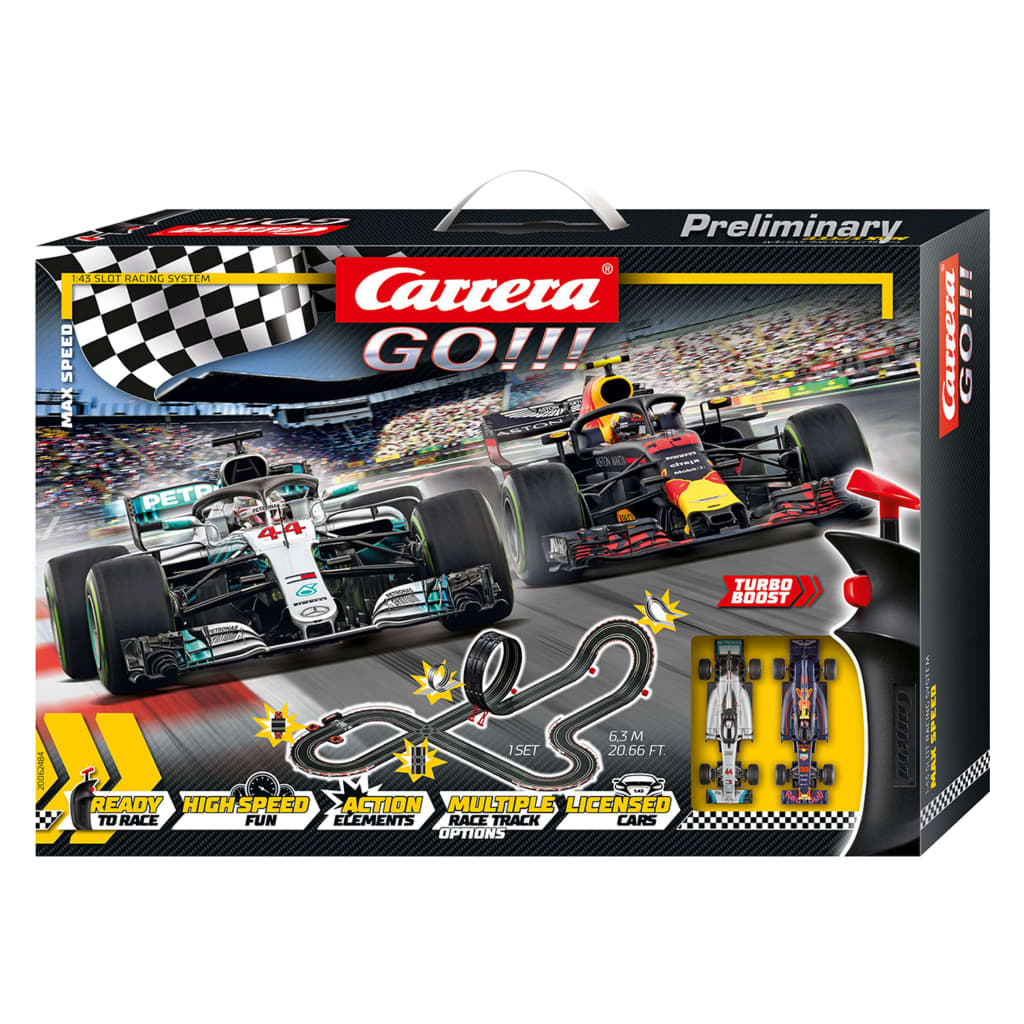 Carrera GO Set med bilbana och bilar Max Speed 1:43