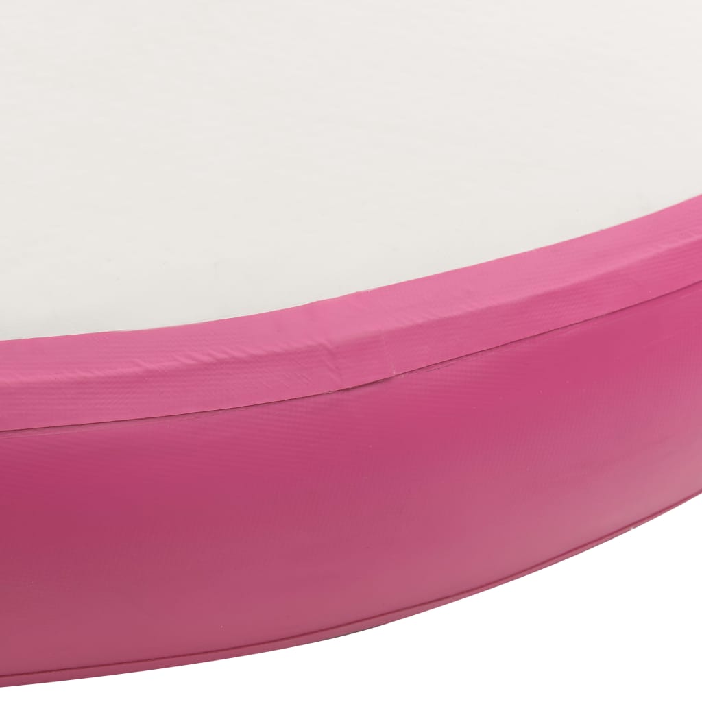 vidaXL Uppblåsbar gymnastikmatta med pump 100x100x10 cm PVC rosa