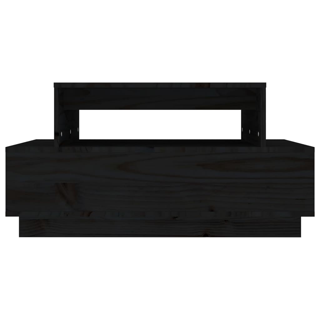 vidaXL Soffbord svart 80x55x40,5 cm massiv furu