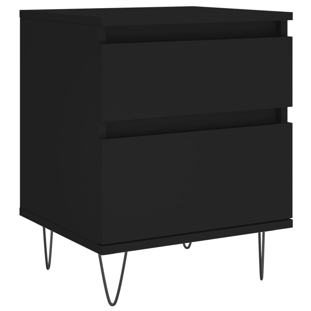 vidaXL Sängbord 2 st svart 40x35x50 cm konstruerat trä