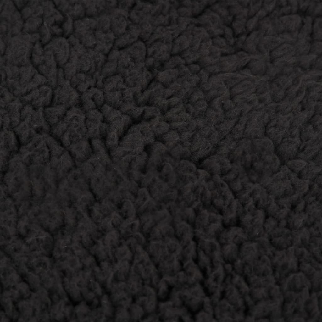 vidaXL Ergonomisk hundmadrass 60x42 cm linnelook fleece svart