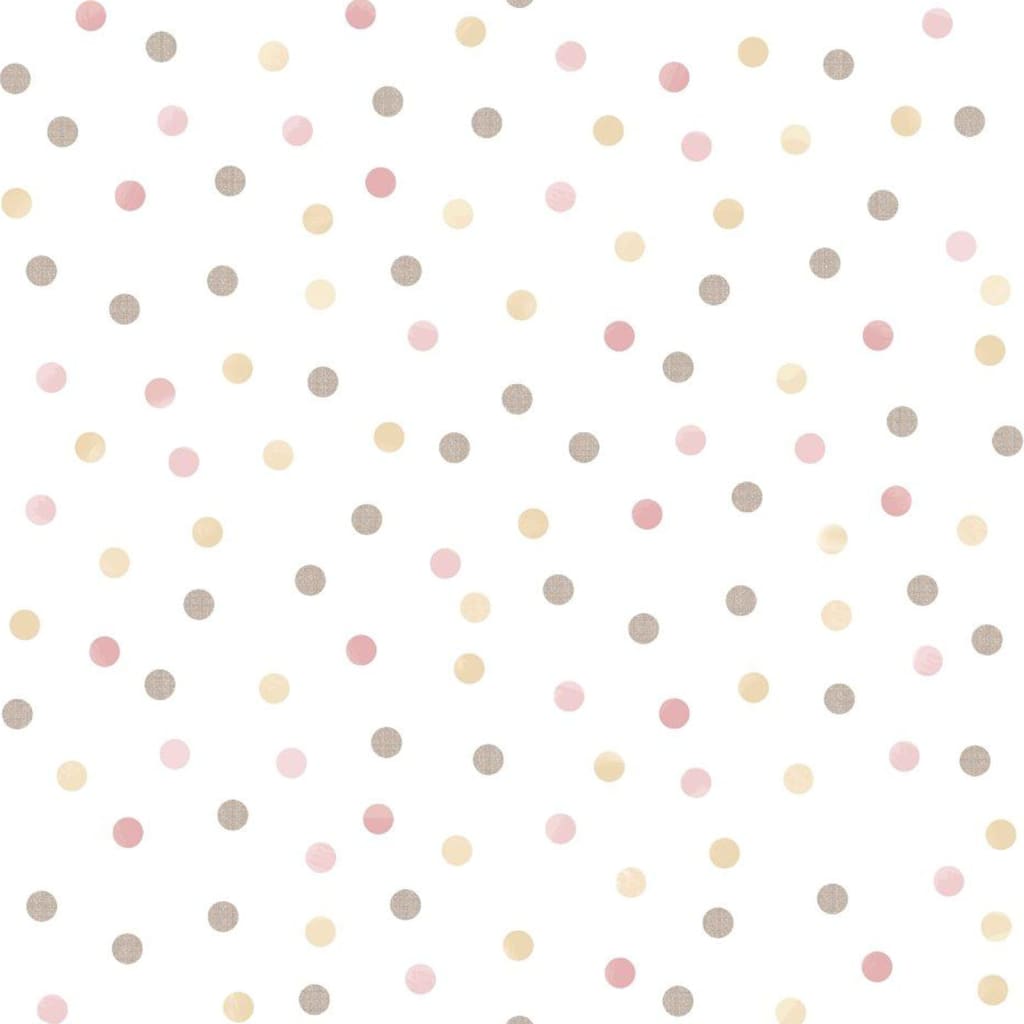 Noordwand Tapet Mondo baby Confetti Dots rosa, vit och brun