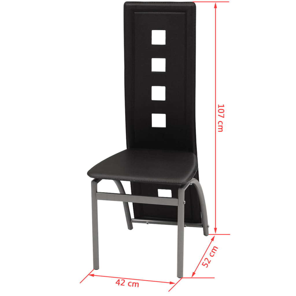 vidaXL Matbord och stolar 5 delar svart