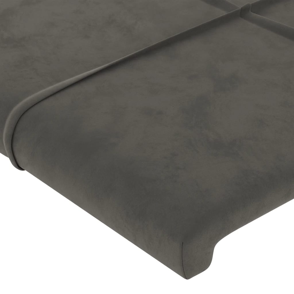 vidaXL Sänggavel med kanter mörkgrå 147x16x78/88 cm sammet