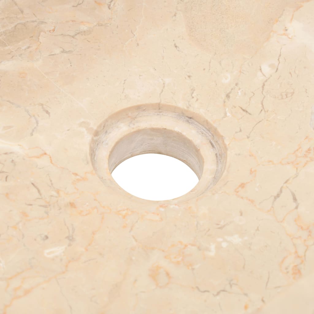 vidaXL Handfat 45x30x12 cm marmor gräddvit högglans
