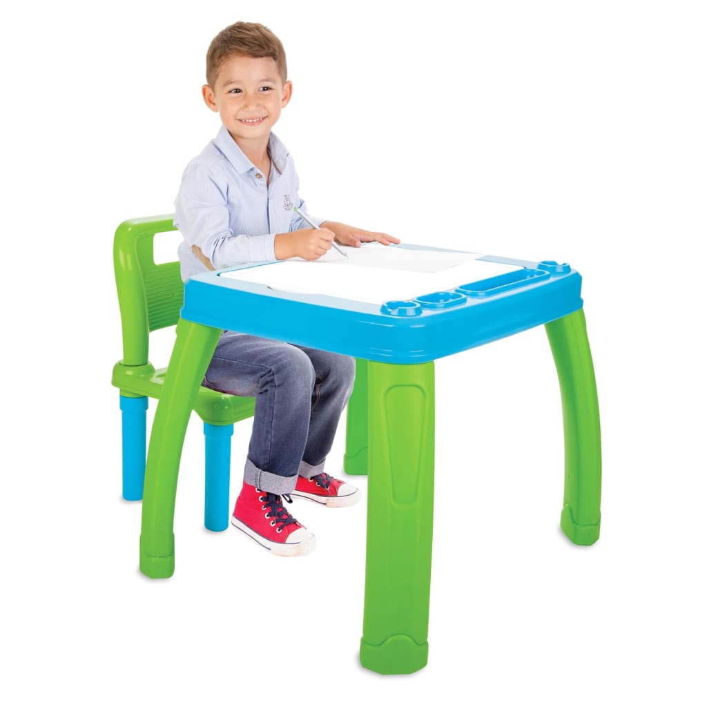 JAMARA Skrivbord med stol för barn 2 delar Lets Study blå