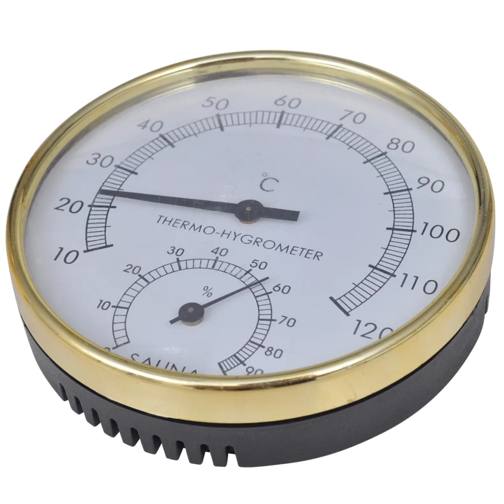 vidaXL Bastutillbehör 5 delar hink sked timglas termo/hygrometer