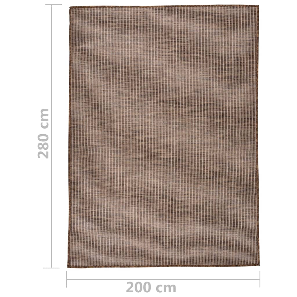 vidaXL Utomhusmatta plattvävd 200x280 cm brun