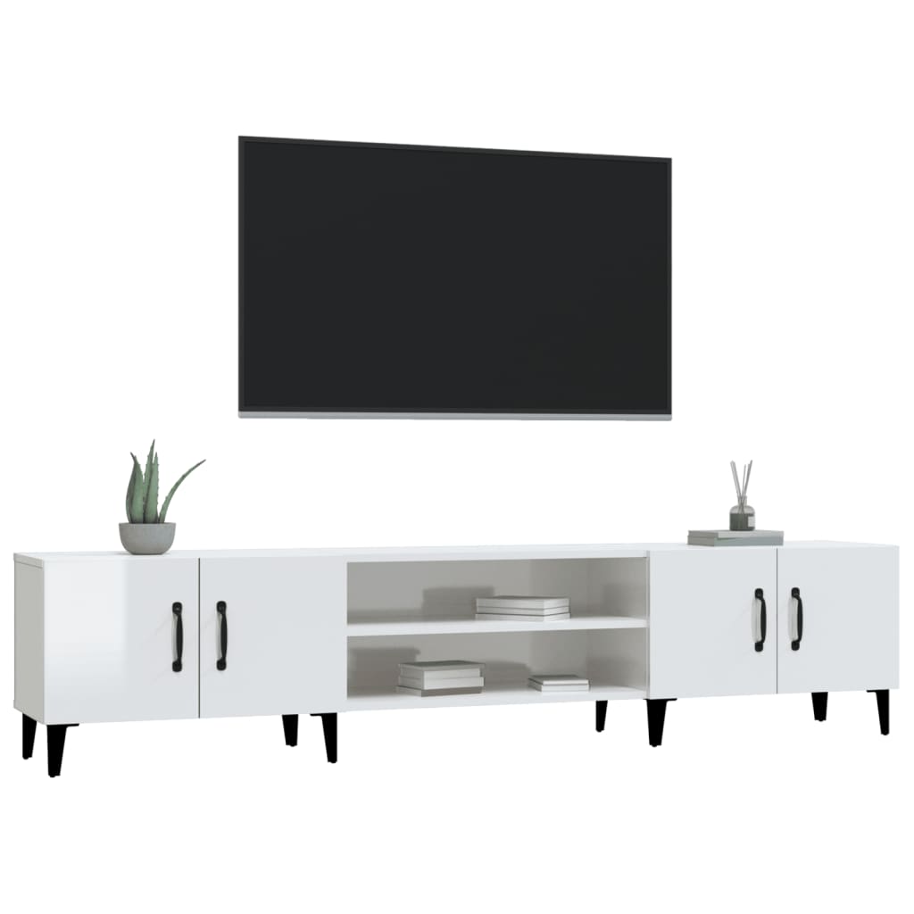 vidaXL TV-skåp vit högglans 180x31,5x40 cm konstruerat trä