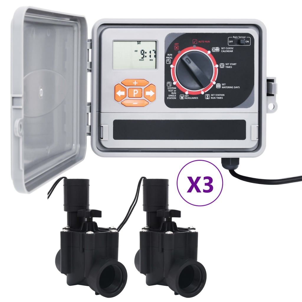 vidaXL Bevattningskontroll med 6 magnetventiler