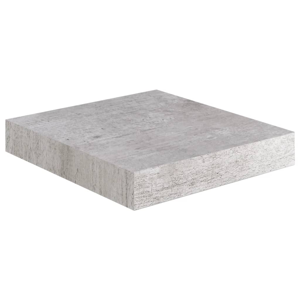 vidaXL Svävande vägghyllor 2 st betonggrå 23x23,5x3,8 cm MDF