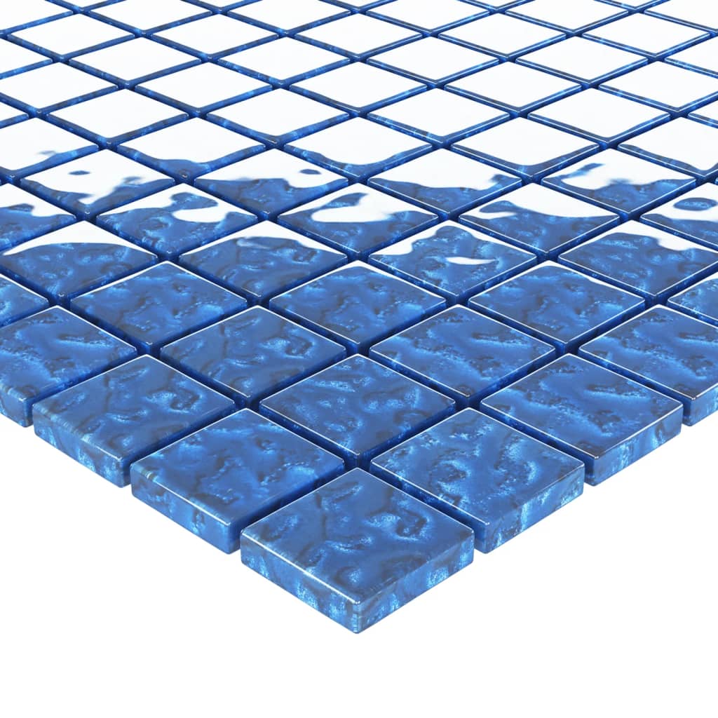 vidaXL Mosaikplattor 11 st blå 30x30 cm glas