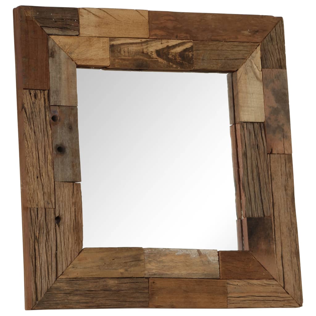 vidaXL Spegel massivt återvunnet trä 50x50 cm