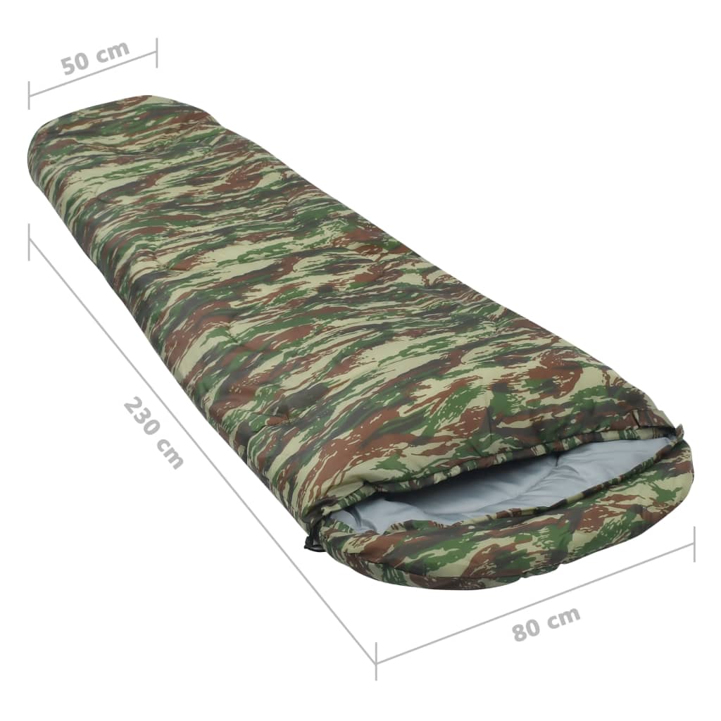 vidaXL Lätt sovsäck kamouflage 15°C 850g
