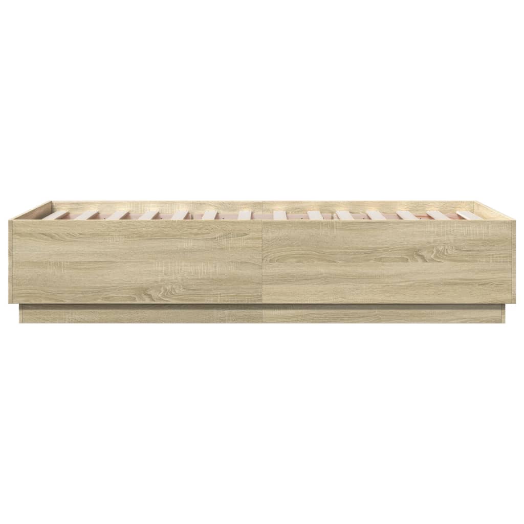 vidaXL Sängram sonoma-ek 75x190 cm konstruerad trä