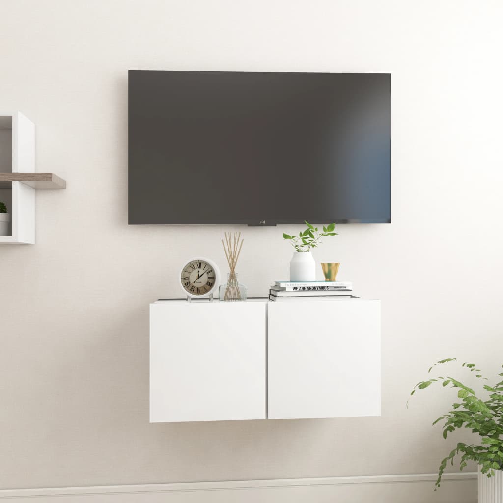 vidaXL Hängande TV-skåp vit 60x30x30 cm