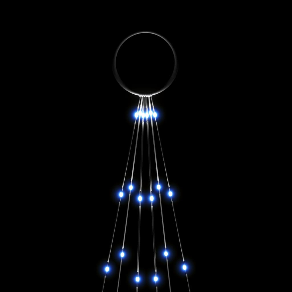 vidaXL Julgran på flaggstång blå 108 LEDs 180 cm