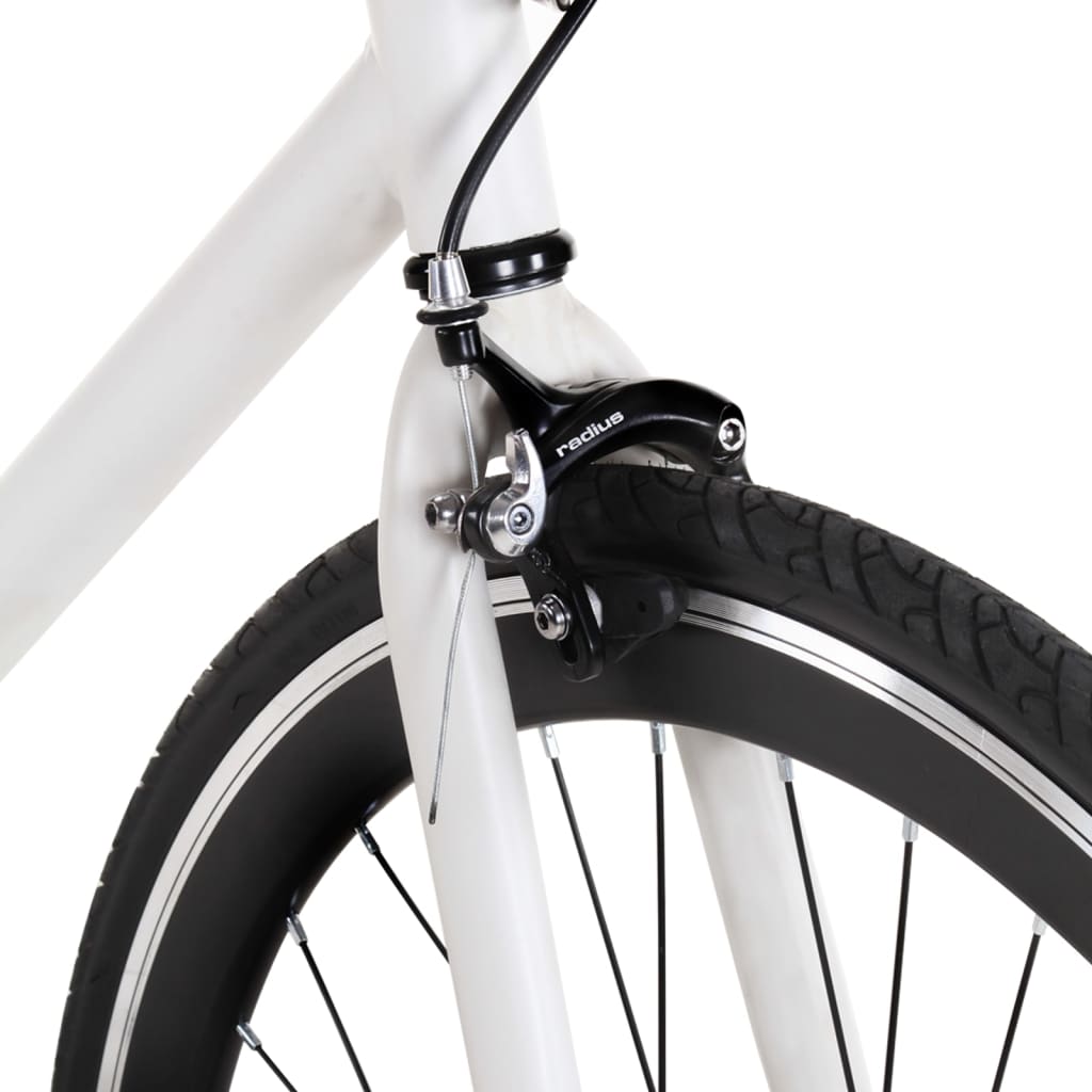 vidaXL Fixed gear cykel vit och svart 700c 51 cm