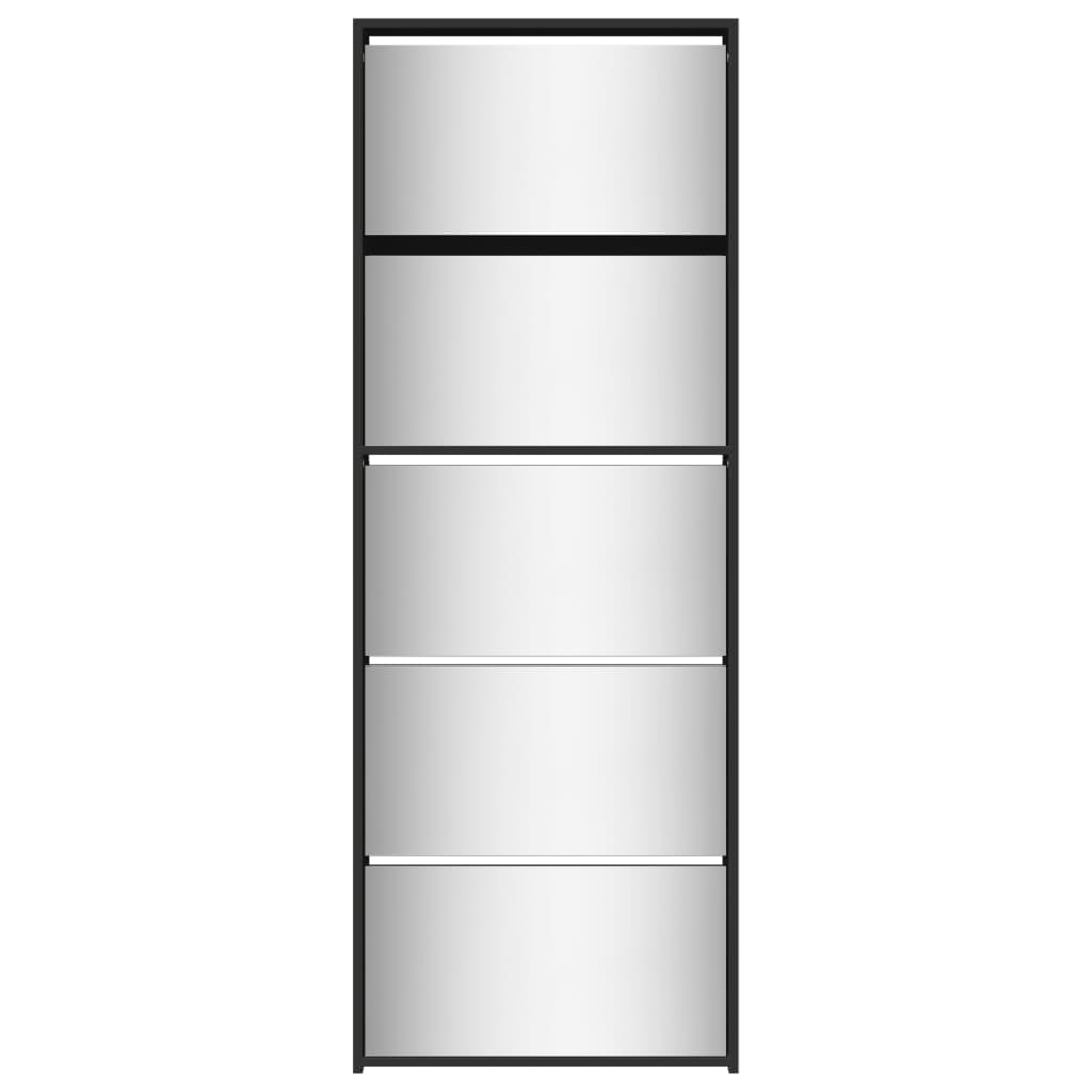 vidaXL Skoskåp med 5 skåp svart 63x17x169,5 cm